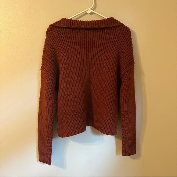 Lucky Brand Rust Half-Zip Women's Sweater - Picture 3 of 7